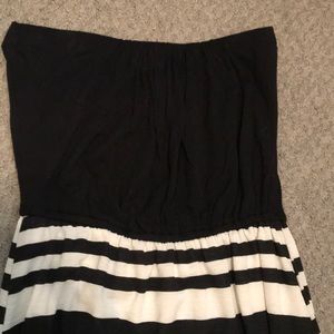 High Low Black and White Dress